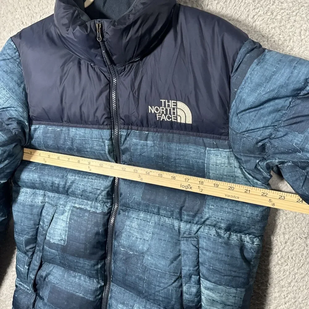 North Face Men's Novelty Nuptse Jacket -  Down Lining Medium Denim Pattern